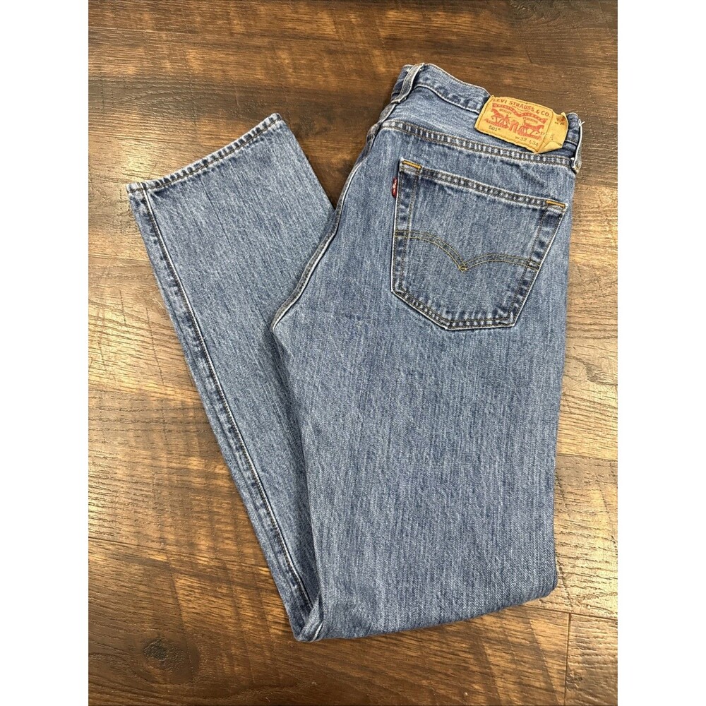 Levi's Jeans Men's 32x34 Blue 501 Original Cotton Straight Button Fly MediumWash